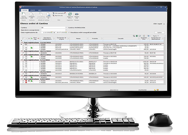 Software per l'enologo pianificazione attività di cantina