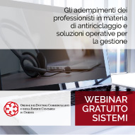 Webinar “Gli adempimenti dei professionisti in materia di antiriciclaggio” con l’ODCEC di Trieste.